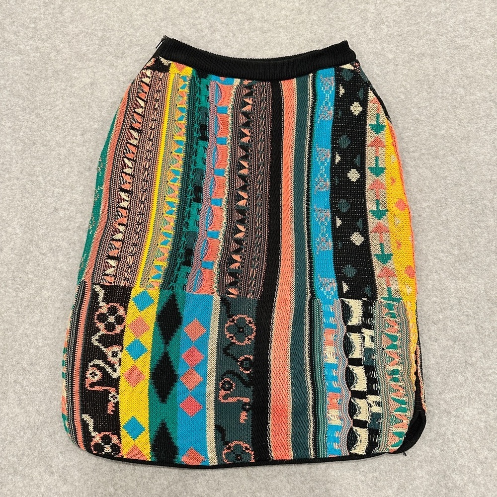 Vintage COOGI Multicolor Patterned Knit Mini Skirt
